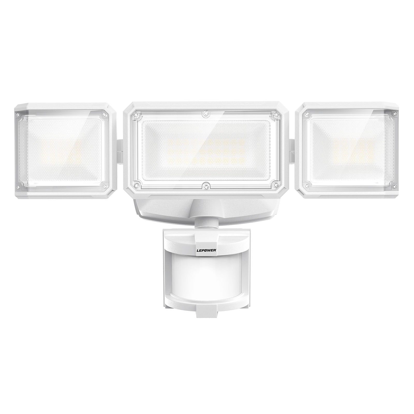 Battery Operated Motion Secuirty Flood Light 3 Heads1500LM -White