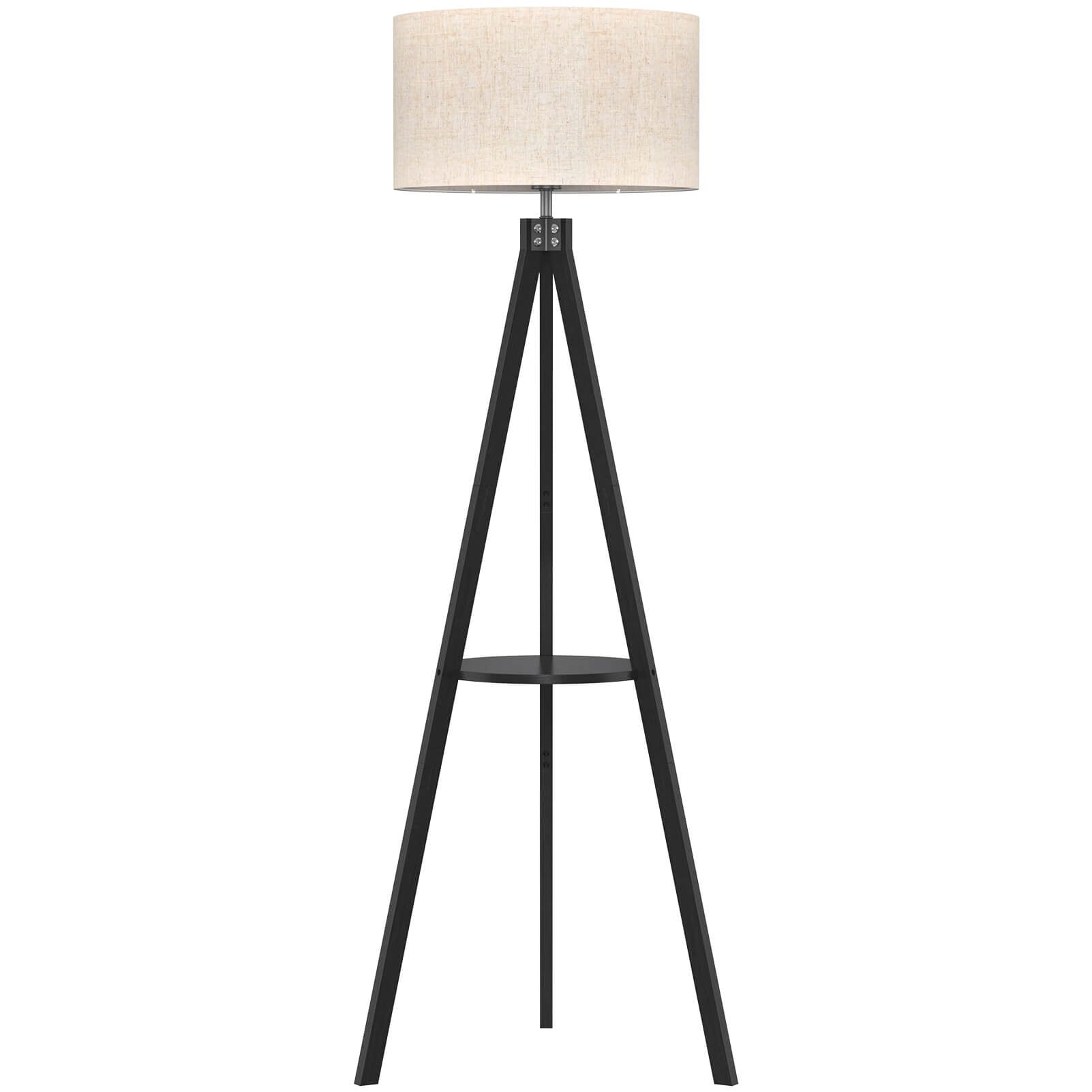 Tripod shelf store floor lamp