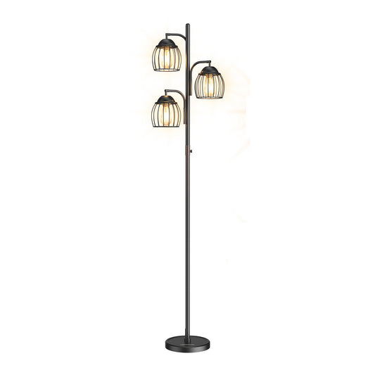 Lepower-tec Industrial Tree Floor Lamp with Dimmer & Edison Bulb