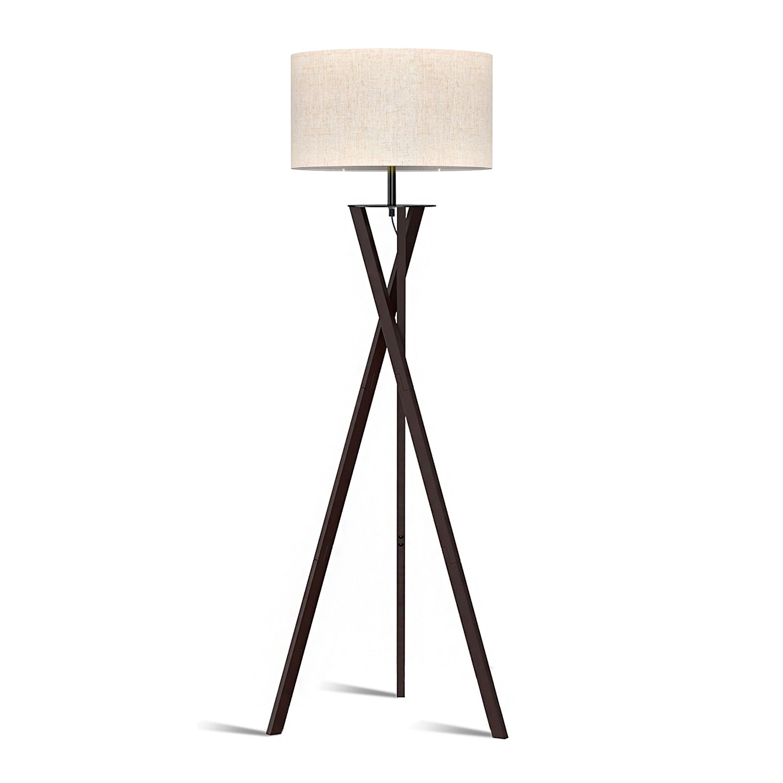 Lepower-tec Wooden Tripod Floor Lamp Mid-Century w/ 3 Intersecting Legs