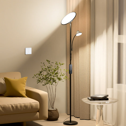 Lepower-tec Torchiere Standing Lamp with Wall Switch and Remote