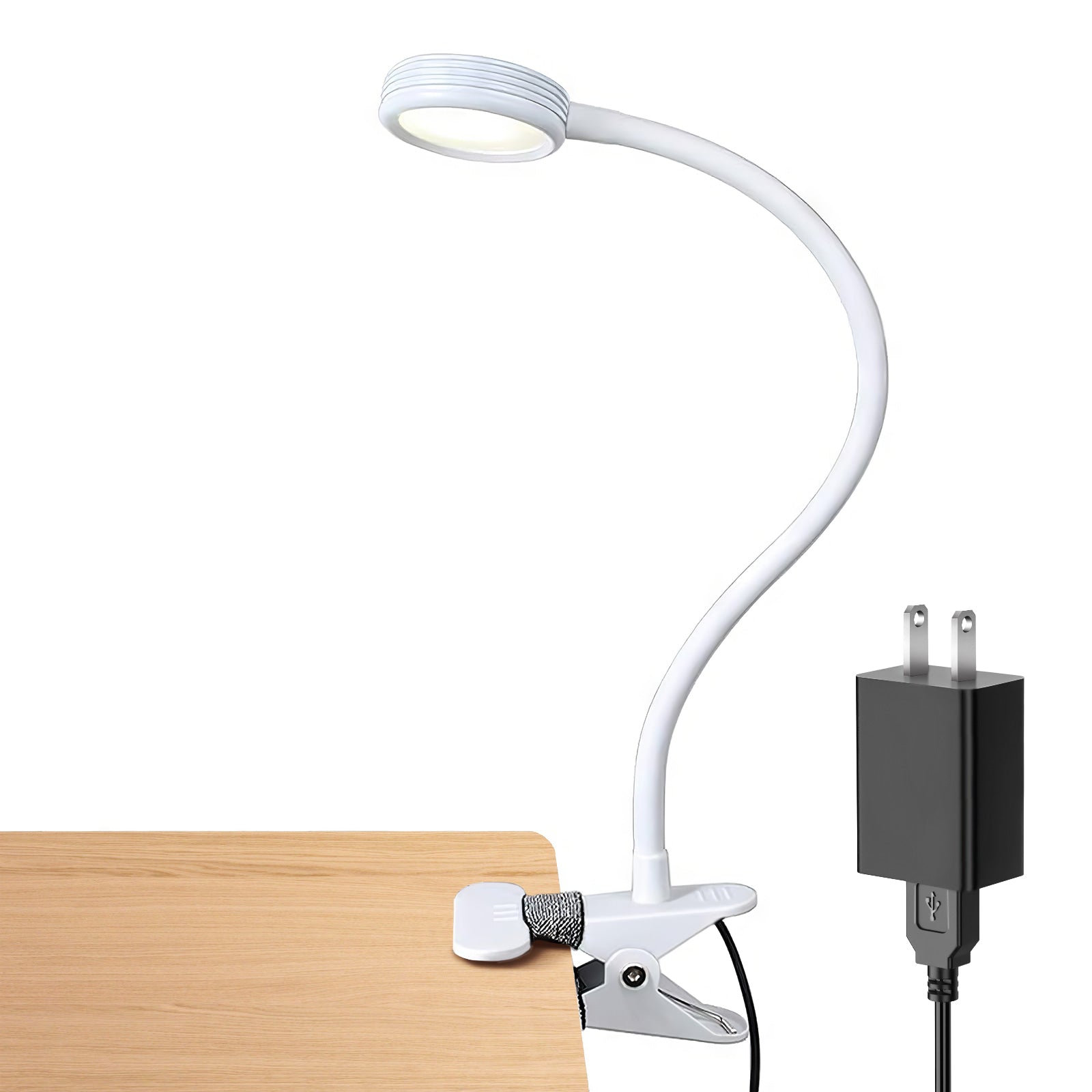 Lepower-tec Flexible Clip On Desk Light with USB Charging