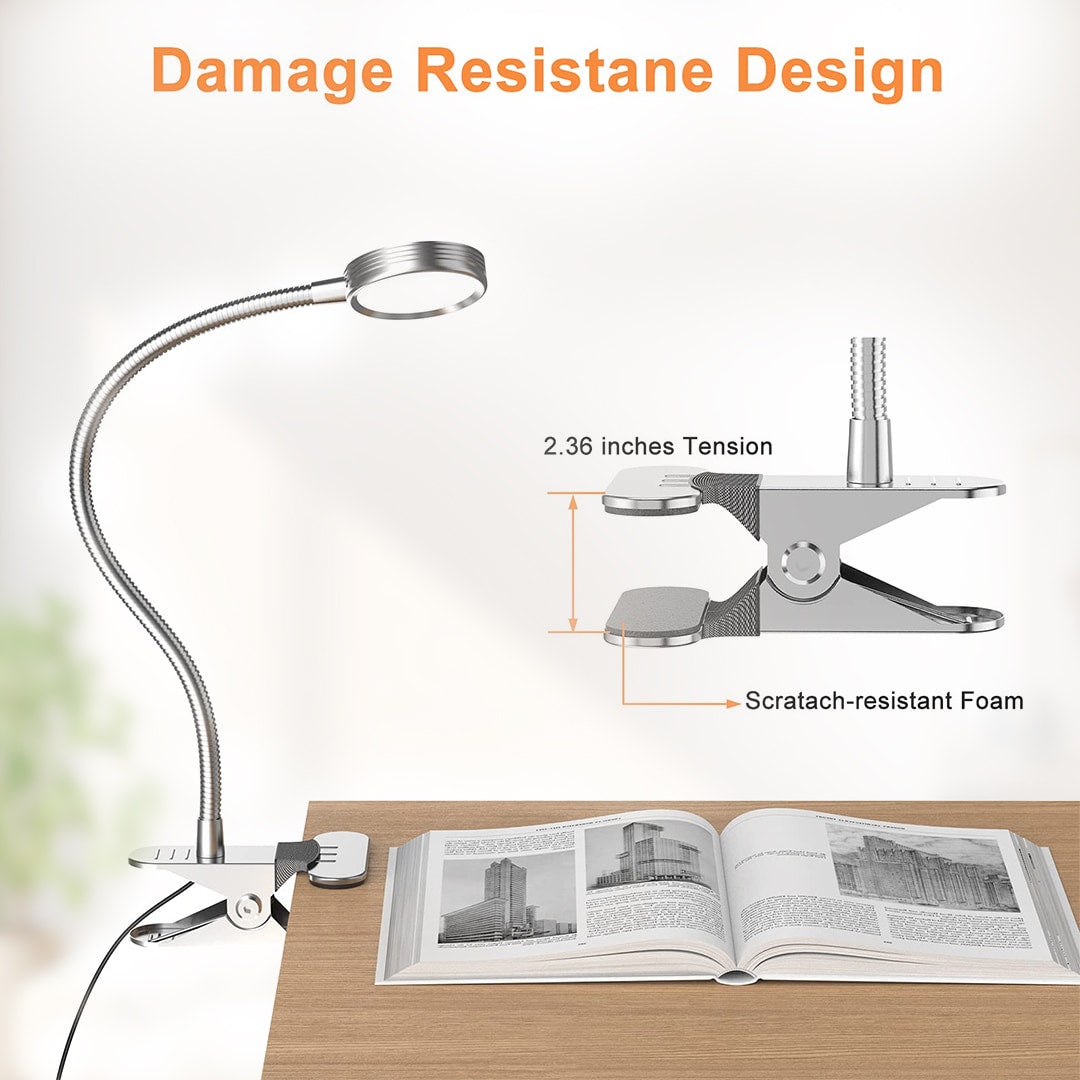 Lepower-tec Flexible Clip On Desk Light with USB Charging