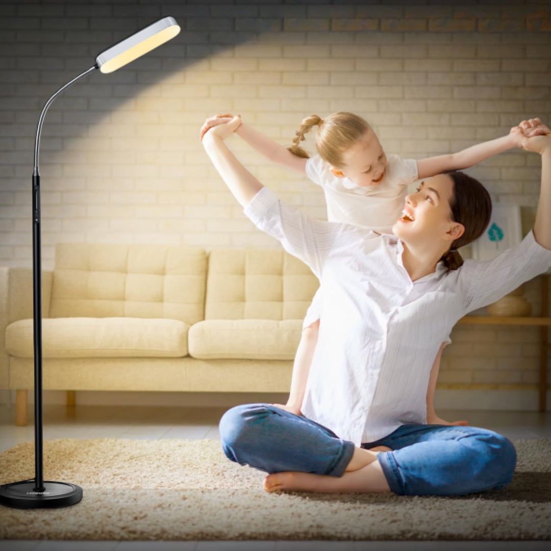 Lepower-tec Flexible Gooseneck LED Floor Lamp Dimmable Eye-caring for Task Lighting