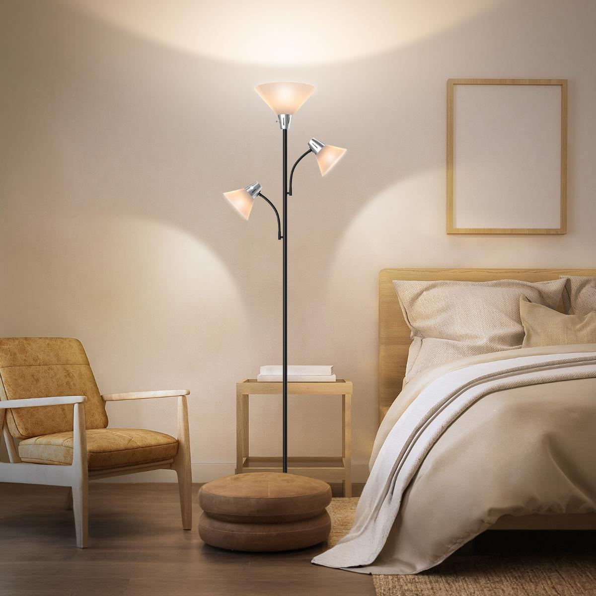 Lepower-tec Sky Dome Tree Torchiere Floor Lamp with Reading Lamps