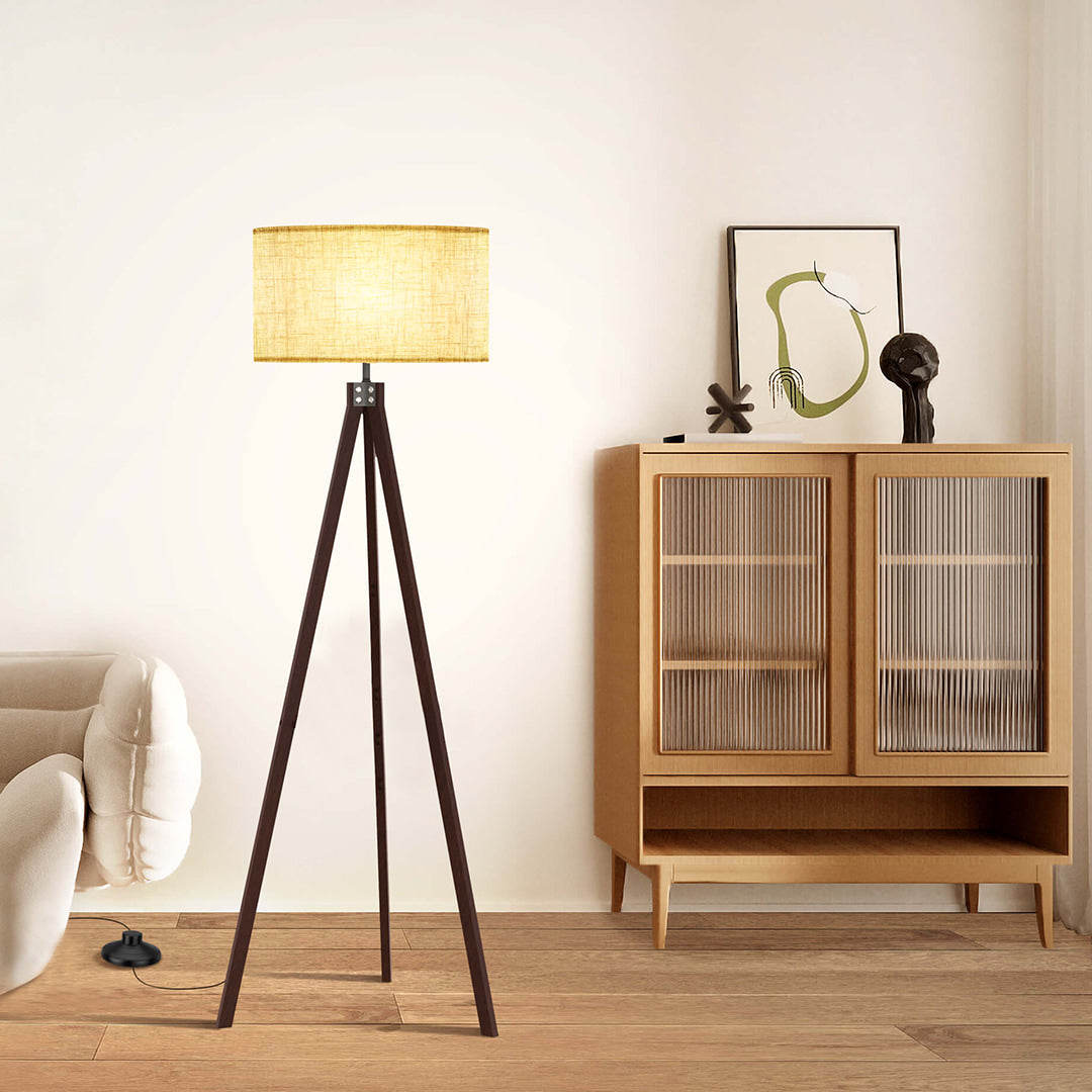 Lamp Stand Wooden Tripod deals Floor Lamp Stand Natural Teak Wood Shade Lamp Standing Living Room Stand Christmas