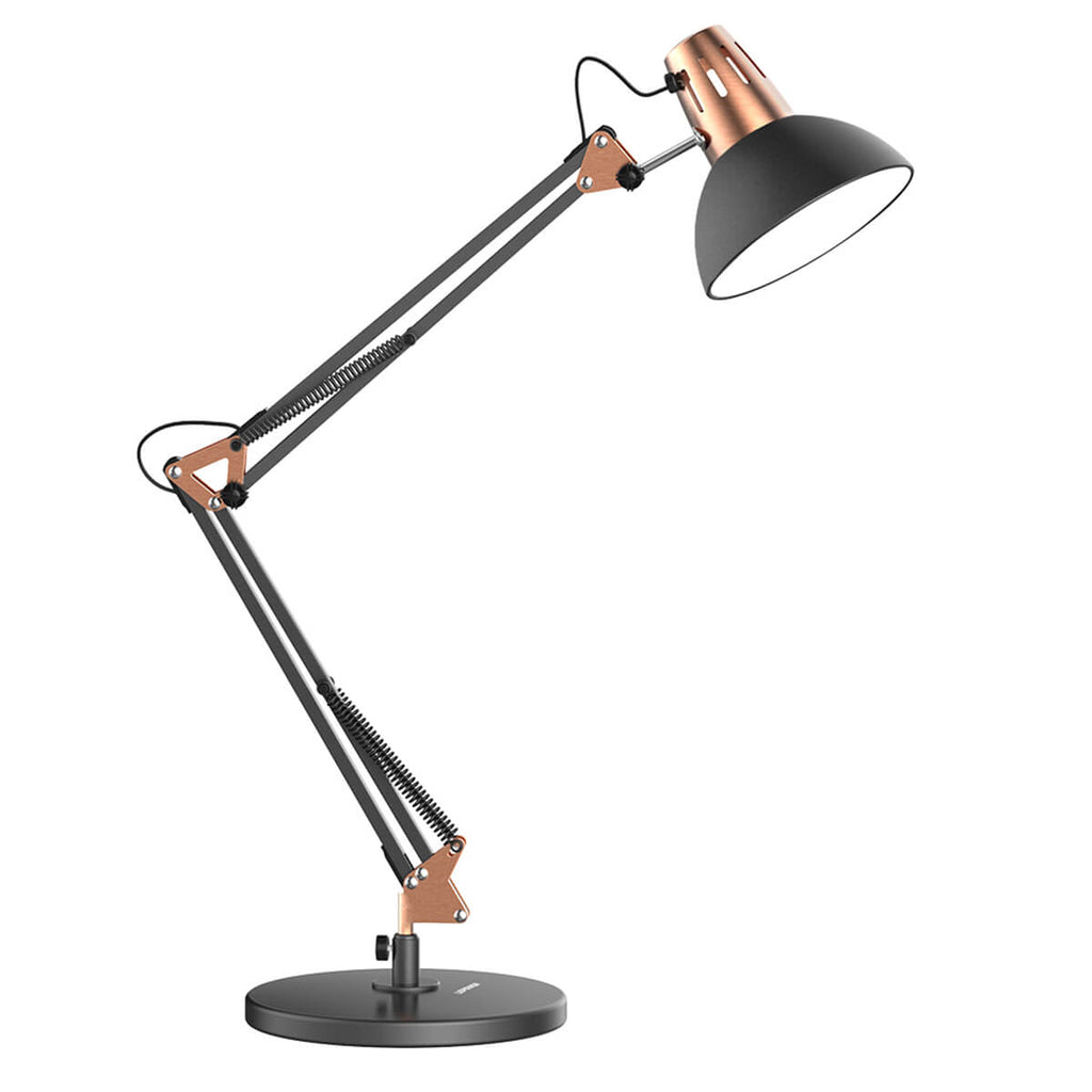 Metal Adjustable Swing Arm Desk Lamp, Eye-Caring Study Desk Lamps Black