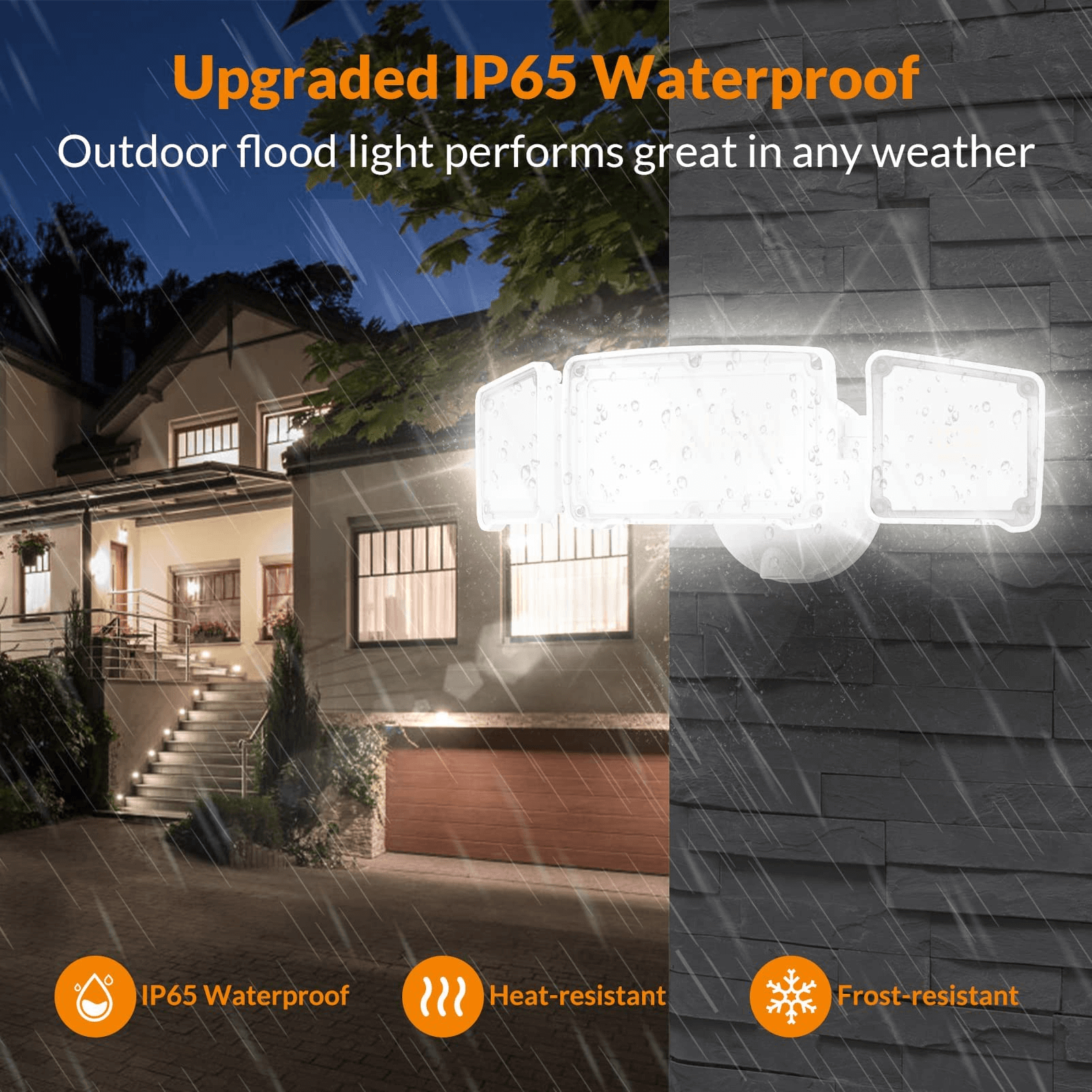 Wall Mount Flood Light Outdoor 35W 3500LM w/ Adjustable Heads