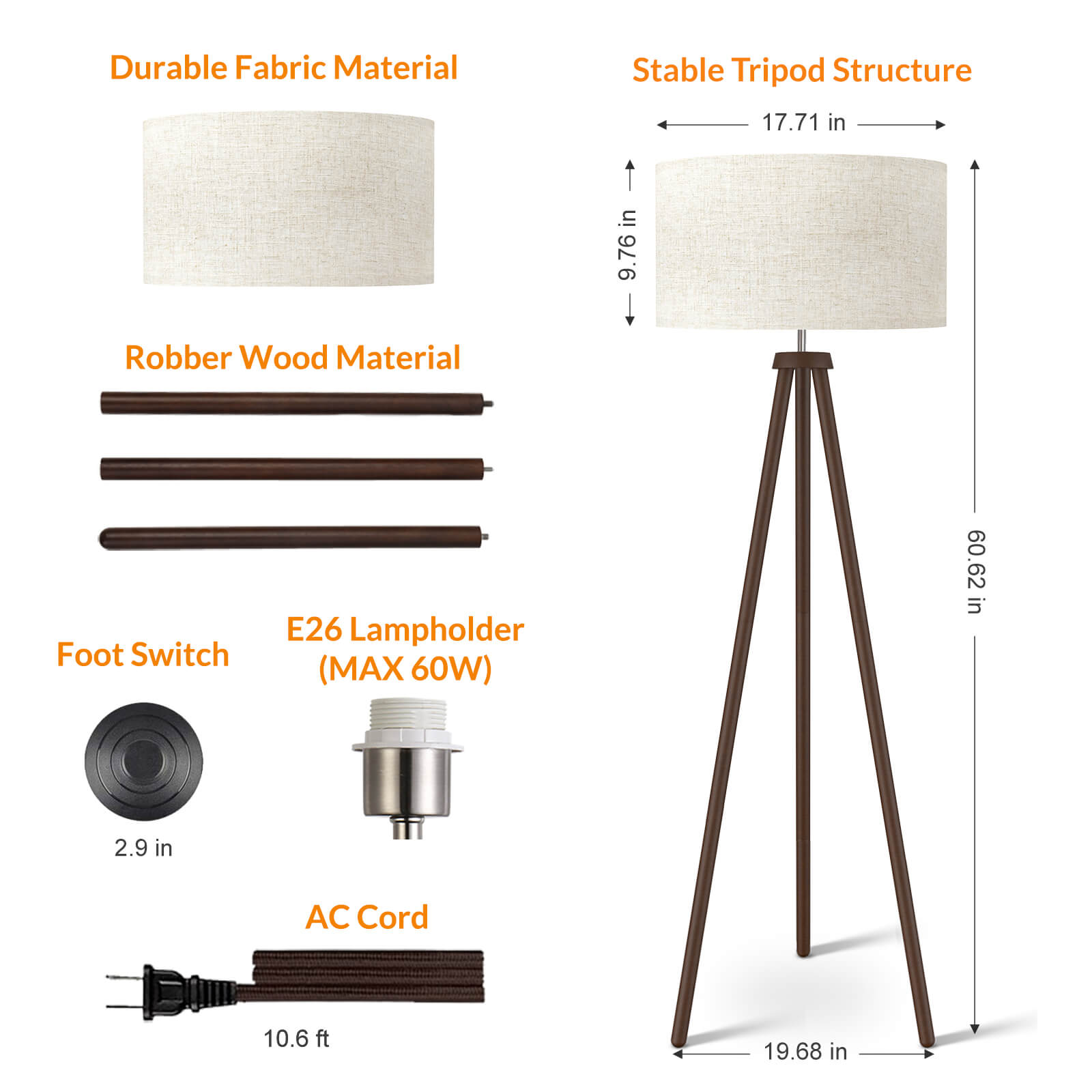 Lepower wooden store floor lamp