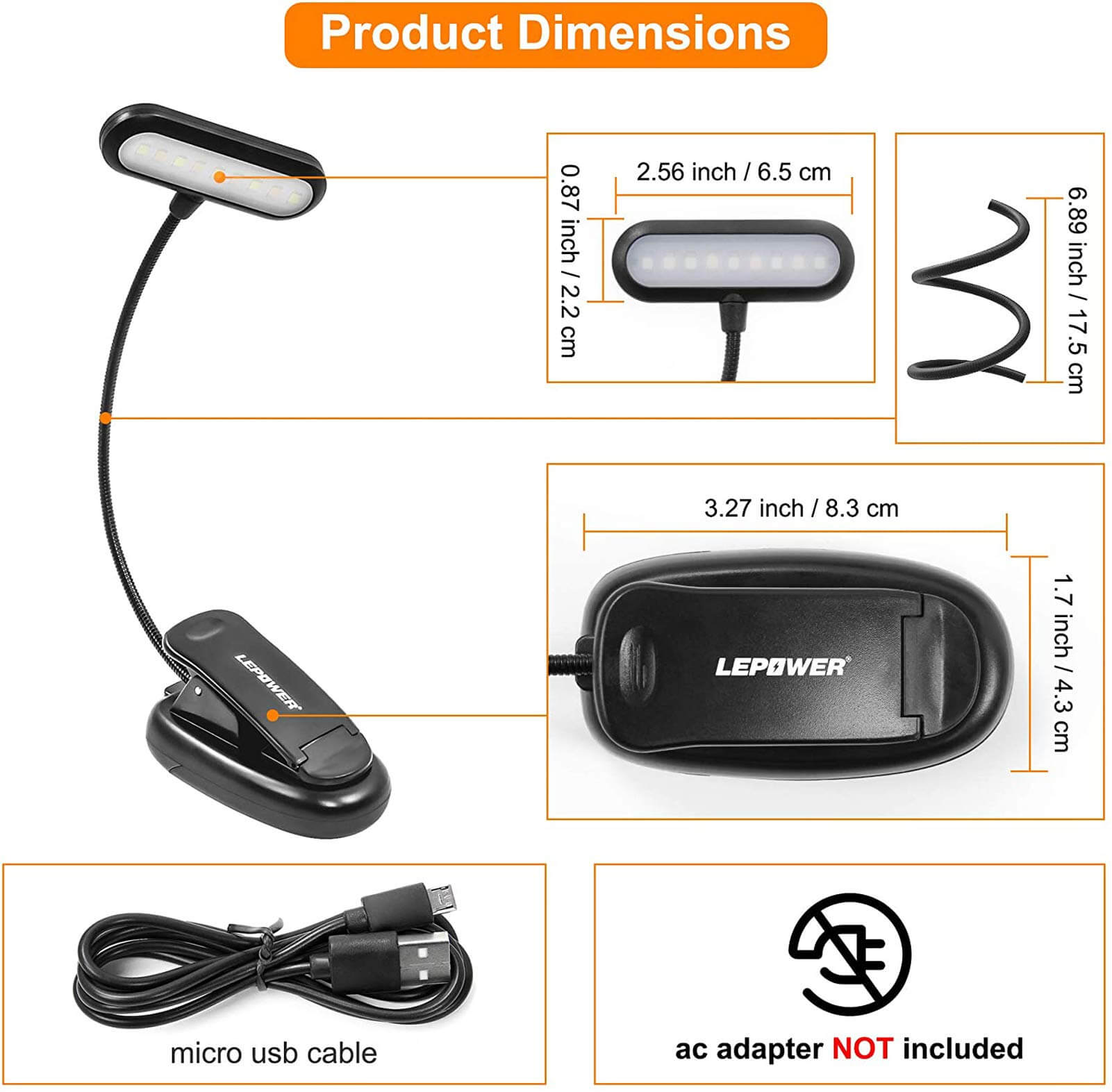 lepower-tec desk light clip on